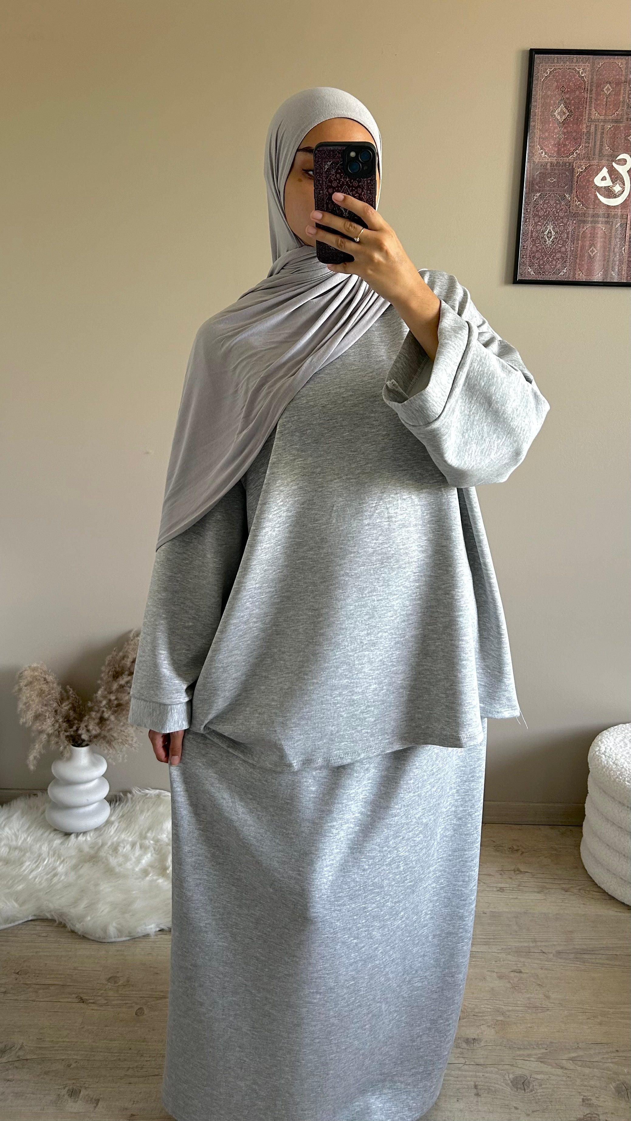 Ensemble jupe survêtement gris claire